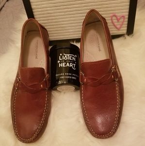 Brown Mikekonos Men Leather Loafer size 11